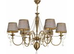 Casa Padrino Lampadario In Cristallo Barocco Ottone Con Patina / Argento / Beige / Oro Ø 95 X H. 80 Cm