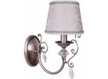 Casa Padrino Lampada Da Parete In Cristallo Barocco Argento / Beige H. 35 Cm - Luci Barocche