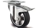 Ruota Girevole Per Impieghi Gravosi Ø 160 Mm Portata 400 Kg Freni Totali Gomma Elastica Altezza 195 Mm