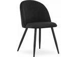 Sala Da Pranzo, Soggiorno, Ufficio Sedia Bello - Velluto Nero / Gambe Nere 4 Pezzi