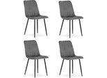 Sedia Valora Lava In Velluto Grigio Scuro X4 | Set Di 4 Sedie Grigio Scuro Per Sala Da Pranzo O Ufficio