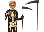 Halloween Falce Grim Reaper Fantasy Death Scythe Magia Oscura Decorazione Halloween Party Horror Prop Decorazione Cimitero Atmosfera Gotica, Colore: Nero