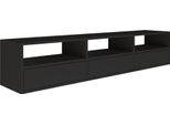 Selsey Framme - Lavagna Tv Sospesa Con Tre Sportelli E Ripiani Aperti, Nera, 150 Cm