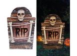 Decorazione Per Lapide Di Halloween Scheletro Spaventoso Del Cimitero Teschio Rip Shadow, Colore: Grigio
