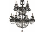 Casa Padrino Lampadario Barocco In Ferro Battuto E Cristallo Grigio Ø 115 X H. 138 Cm