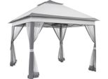 Gazebo 3,3X3,3 M – Gazebo – Pieghevole – Grigio Chiaro – Tenda Per Feste – Easy Up – Impermeabile E Resistente Alle Intemperie – Regolabile In Altezza