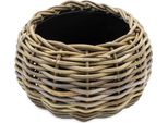 3.06 Vaso Per Piante In Rattan Con Inserto In Plastica - Drypot Ca. 29 X 19 Cm - Vaso Moderno Leggero (Medio)