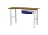 Stier HöHenverstellbare Werkbank Mit 1X150 Mm Schublade Bxtxh 1500X600X760-1060 Mm Ral 7035 / Ral 5010 (906324)