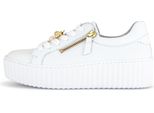Gabor Moda Donna Scarpa Bassa Stringata Bianco-Oro, Colore:Bianco, Taglia UK:4