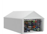 Yuenfong Capanno Degli Attrezzi Da Giardino Capannone Garage Tenda Di Stoccaggio Tenda Di Stoccaggio, Resistente Ai Raggi Uv Impermeabile Con Tapparella (4X6M, Bianco)