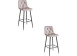 Sgabello Da Bar Nado Hocker - Velluto Beige Scuro / Gambe Nere 2 Pezzi