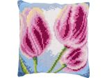 Kit Punto Croce Timbrato Vervaco Cuscino "3 Tulipani"", 40X40Cm"
