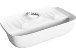 Stuoia Del Rubinetto Del Lavandino Anti Splashing Antiscivolo Supporto Multifunzionale Della Spugna Del Piatto Per Il Contatore Della Cucina Bianco