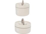 Contenitore Isolato Per Il Pranzo 304 In Acciaio Inox Sigillato Multifunzione Portatile Rotondo Termico Bento Box Con Borsa Termica Beige 2Pcs