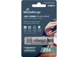 Mediarange Usb-Stick 3.2 Gen 1 USB-A Und USB-C,256GB Silber