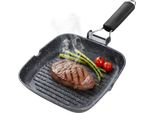 Briebe GP1157 Grill Pan Induzione Antiaderente Bistecchiera In Titanio 20X20Cm Alluminio Fuso Nero