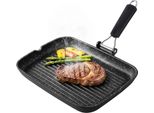 Briebe GP1160 Padella Grill Induzione Antiaderente Bistecchiera In Titanio 34X24Cm Alluminio Fuso