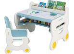 Tavolo Moderno Per Bambini – Tavolo Attività Con 2 Sedie – Tavolo Da Gioco E Studio – Regolabile In Altezza – Scrivania Per Bambini – Blu/Bianco
