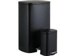 Bolt Edge Cestino Per Rifiuti Da Cucina – 50 L + 5 L – Chiusura Automatica – Pedale – Acciaio Inossidabile – Nichel Satinato – Nero
