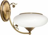 Casa Padrino Lampada Da Parete Barocca Ottone Con Patina / Bianco H. 27 Cm - Luci Barocche
