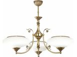 Casa Padrino Lampadario Barocco Ottone Con Patina / Bianco Ø 64 X H. 70 Cm