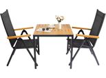 Set Da Balcone 3 Pezzi – Tavolo Da Giardino In Alluminio Con 2 Sedie Pieghevoli – Schienale Regolabile In 7 Posizioni – Set Da Salotto Per Balcone