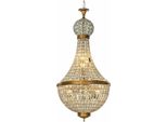 Casa Padrino Lampadario Barocco In Cristallo Oro Ø 50 X H. 110 Cm - Luci Barocche