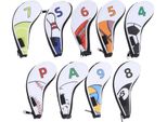 9Pcs Golf Iron Head Cover Cover Digital Zip Sports Pattern Protectivepoliuretanowaterproof