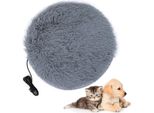 Cuscino Riscaldante In Peluche Per Animali Domestici, Coperta Riscaldante Usb Per Gatti E Cani Di Piccola Taglia, Grigio Argento