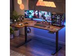 Hilodesk 150 Cm Scrivania Angolare A Forma Di L Regolabile Elettricamente In Altezza, Scrivania In Piedi, Scrivania Da Ufficio, Struttura/Superficie In Legno, Desktop Marrone Retrò
