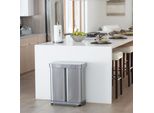 Cestino A Pedale Simplehuman Per Rifiuti Differenziati, 58 L (34/24), Acciaio Spazzolato, Fpp