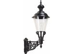 Casa Padrino Applique Da Esterno In Stile Liberty Nero H. 85 Cm - Illuminazione Esterna Nostalgica
