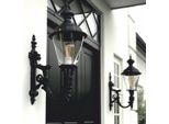 Casa Padrino Applique Da Esterno In Stile Liberty Nero H. 74 Cm - Illuminazione Esterna Nostalgica