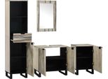 Vidaxl Set Di Mobili Da Bagno Con Ripiano 4 Pezzi In Legno Noce Marrone