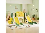 Scivolo Per Bambini Proximax Per Interni Ed Esterni Da 1 A 6 Anni, Parco Giochi Per Bambini Con Scivolo Lungo, Contenitore, Tunnel, Scala, Canestro E Area Di Passaggio, Scivolo Da Giardino, Verde