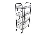 Scaffale Mobile Con 4 Ripiani - Carrello Da Cucina In Metallo, Scaffale Mobile, Nero