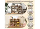 Libreria Con 8 Scomparti, Scaffale In Piedi Con 3 Livelli, Scaffale A Cubo 122 X 32 X 93 Cm Naturale
