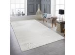 Tappeto Per Esterni Moderno Con Motivo A Cerchi In Color Crema - Resistente Alle Intemperie E Di Facile Manutenzione Dimensioni - 120 X 160 Cm