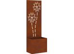 Vidaxl Telo Frangivista Da Giardino Floral Ruggine 50 X 32 X 150 Cm