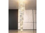 Casa Padrino Lampadario In Vetro Argento Ø 65 X H. 250 Cm - Italy