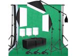 Set Per Studio Fotografico – Lampade Da Studio Softbox Con Green Screen E Sistema Di Sfondo – Treppiedi – Borsa Per Il Trasporto – Offerta Black Friday / Natale
