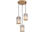 Globo Lighting|Lampada A Sospensione In Metallo Effetto Legno, 3X E27