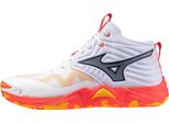 Mizuno Wave Momentum Elite Mid - Bianco/Fiery Coral 2/Citrus, GrößE:11.5