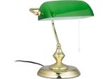 Lampada Da Banchiere Con Paralume In Vetro Verde