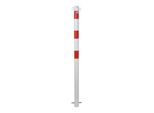 Schake Absperrpfosten Typ 460B/1, Ortsfest, Ø 60Mm, Zum Einbetonieren, Weiß / Rot + 1 ÖSe)