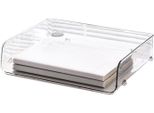 A4 Paper Storage Box Impilabile In Plastica Grande Apertura Singolo Strato Desktop File Organizer Per Ufficio Trasparente 32.5X25X7.5Cm/12.8X9.8X3.0In