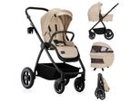 Passeggino Lionelo Meril 2In1 Navicella Fino A 9 Kg, 0-48 Mesi Fino A 22 Kg, Ruote 360° All-Terrain, Sospensioni Complete, Capottina Xxl - Beige