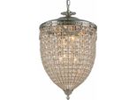 Casa Padrino Lampadario Barocco In Cristallo Argento Ø 38 X H. 65 Cm - Luci Barocche