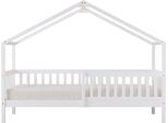 Sunny Kae Letto A Capanna Con Protezione Anticaduta, Bianco | Letto A Casetta Con Protezione Anticaduta - Senza Materasso - 207 X 96 X 156,5 Cm /