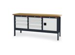 Stier Werkbank Mit 7 Schubladen Und 1 TüR Bxtxh 2000X600X960 Mm Ral 7016 / Ral 7035 (903968)
